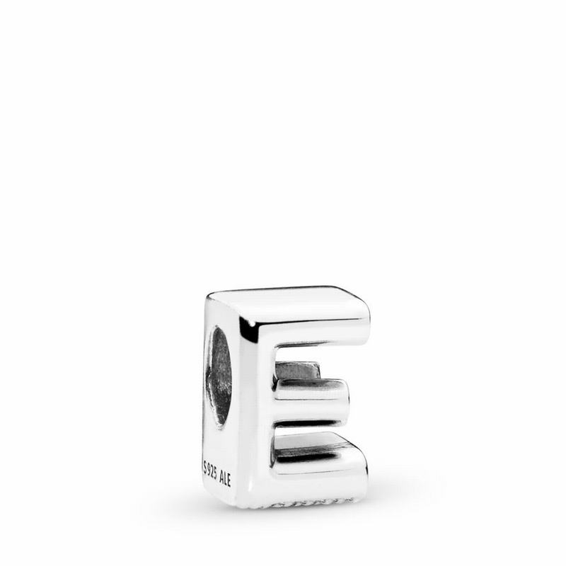 Pandora Letter E Charm - Sterling Silver - Canada | OY3791TJ